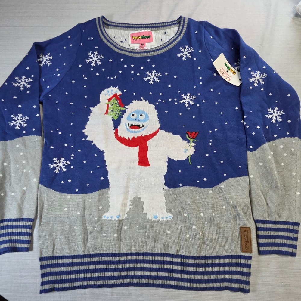 Tipsy Elves Rudolph Bumble Abominable Snow Monster Christmas Sweater Women M NEW